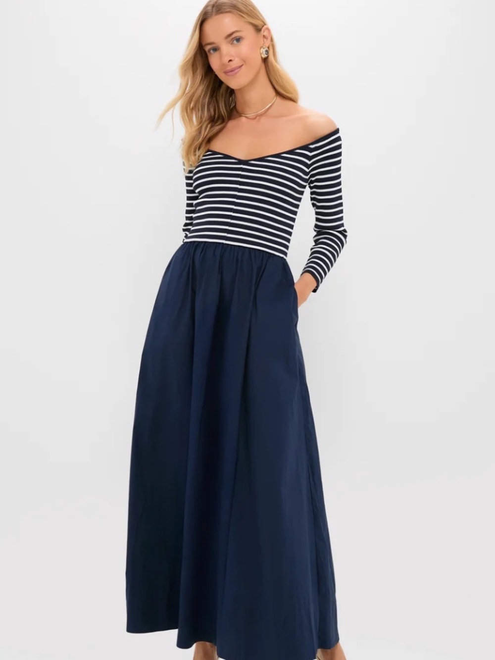 NWT Tuckernuck Navy Stripe Clea Dress S